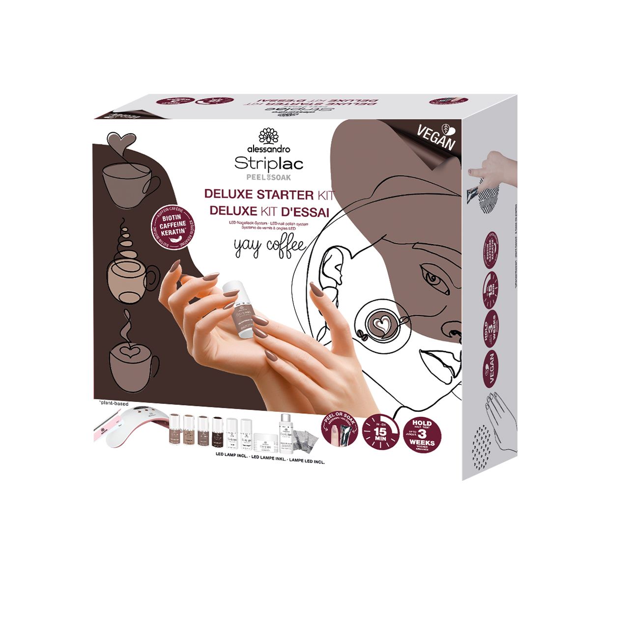 Striplac Peel Or Soak Starter Kit Deluxe Coffee