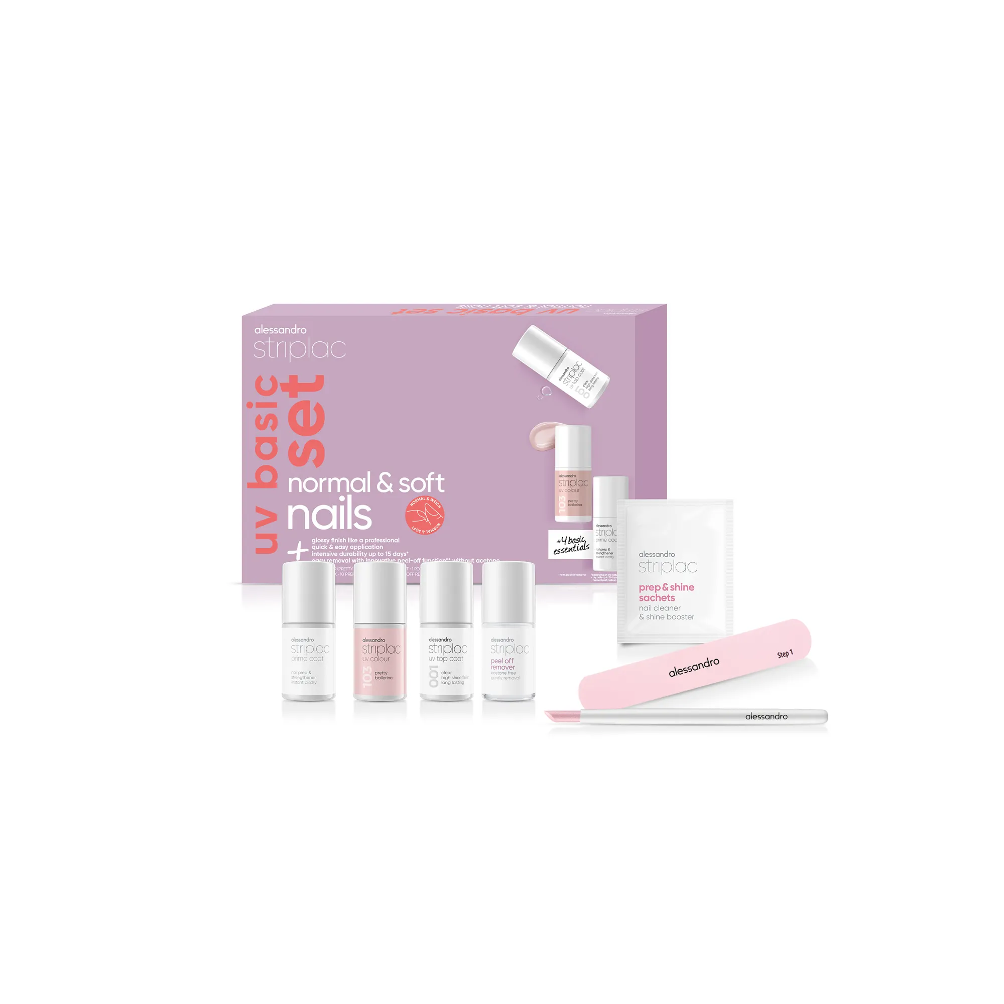 Striplac Uv Basic Set + Colour Normal & Soft Nails