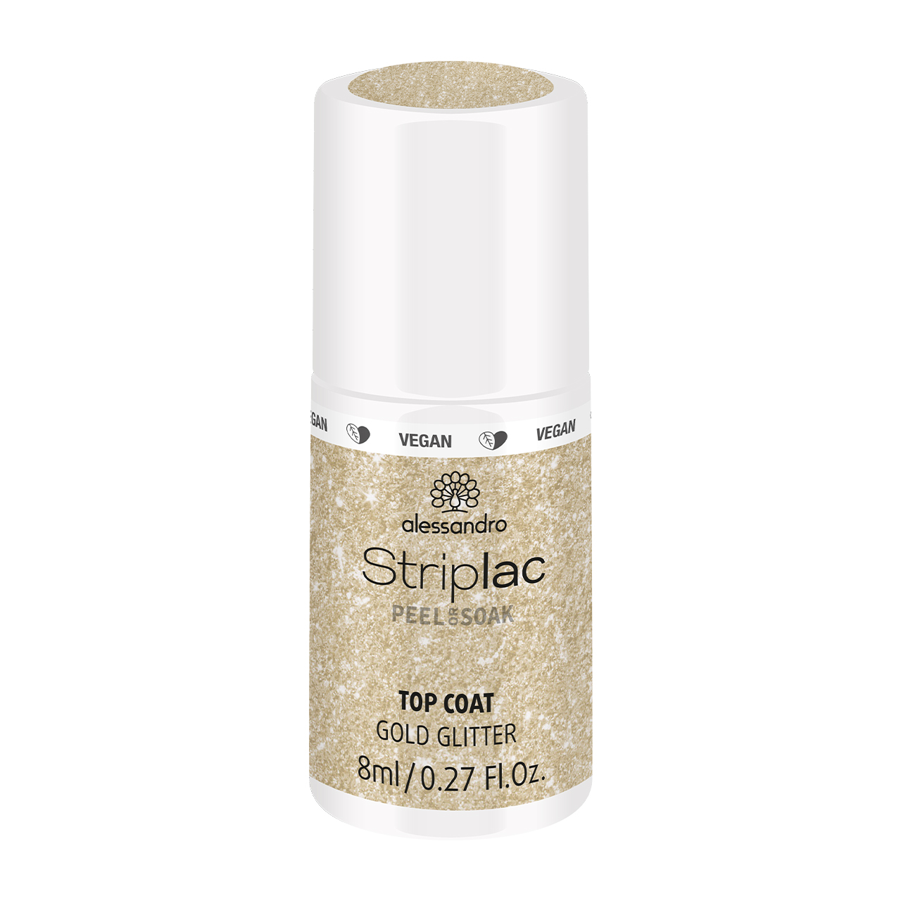 Striplac Peel or Soak Gold Glitter Top Coat