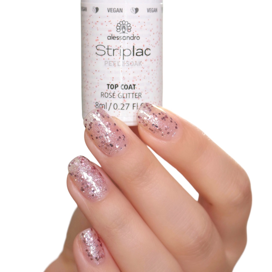 forseelser At tilpasse sig assistent Striplac Peel or Soak Rosé Glitter Top Coat | 48-407