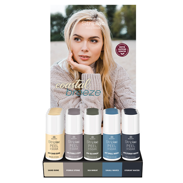 Striplac Peel or Soak DISPLAY COASTAL BREEZE 5ML 5-ER