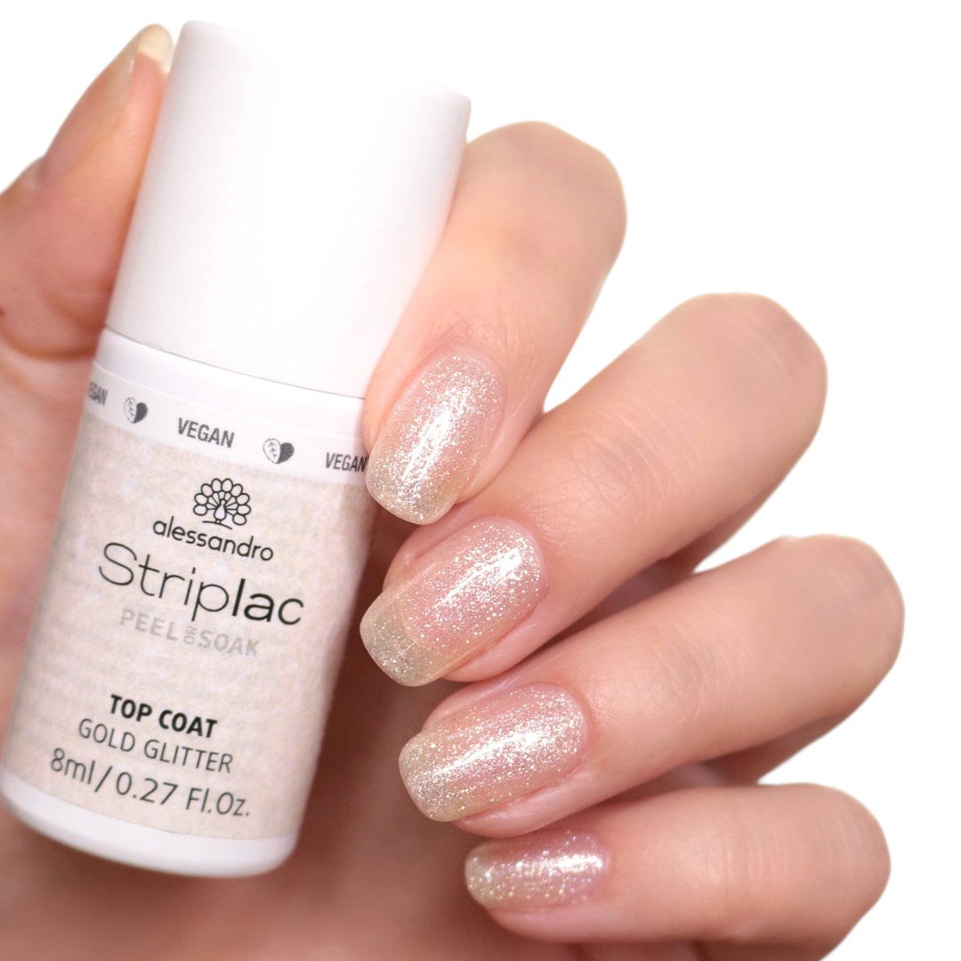 Striplac Peel or Soak TOP COAT GOLD GLITTER 