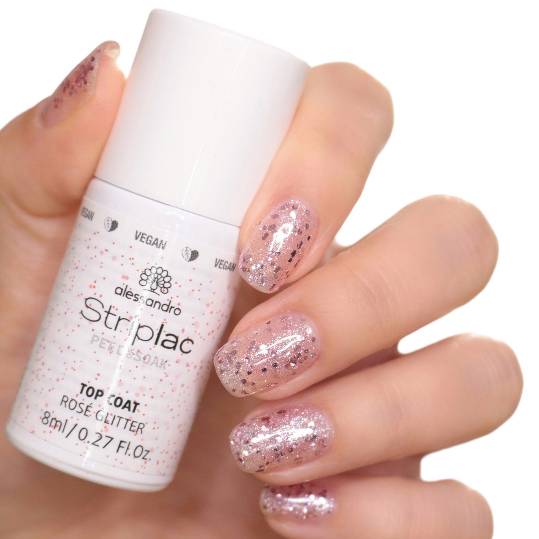 Striplac Peel or Soak Rosé Glitter Top Coat