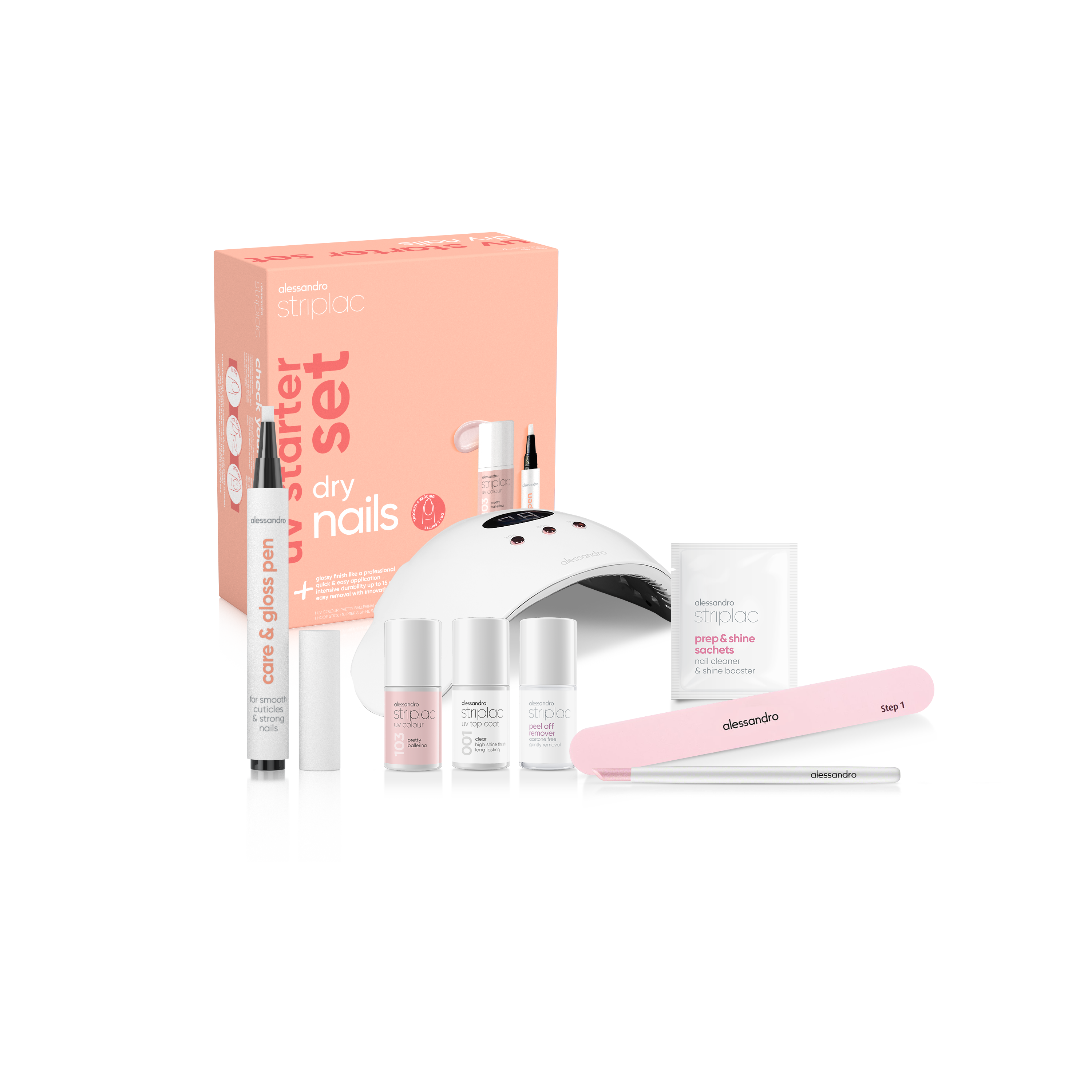 Striplac Uv Starter Set Dry Nails - 1 Colour