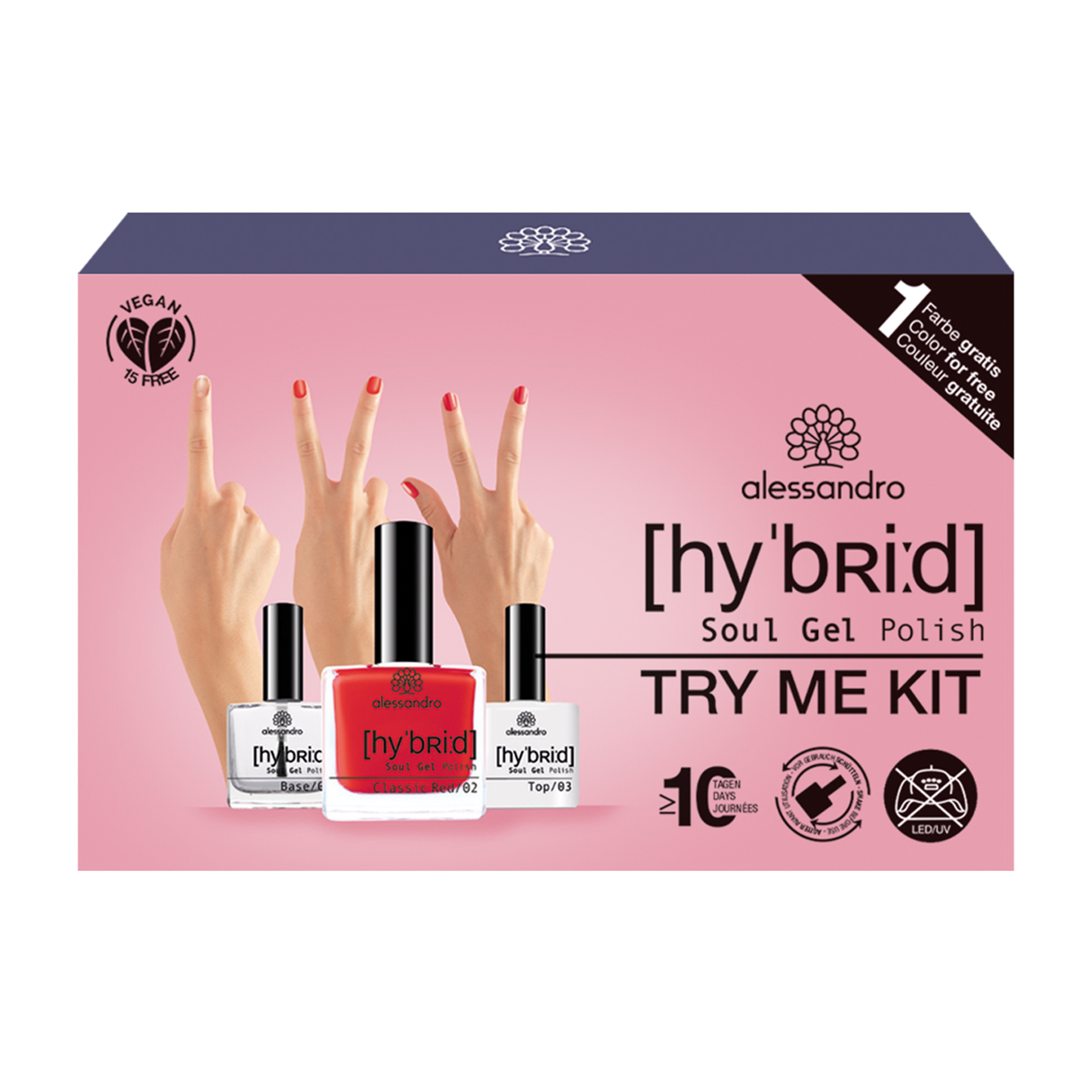 Hybrid Soul Gel Polish Try Me Set Classic Red